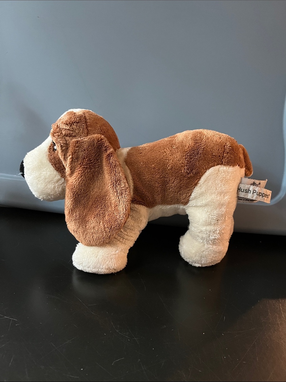 Vintage Russ Hush puppies  Brown & Cream Plush Basset Hound Dog Toy